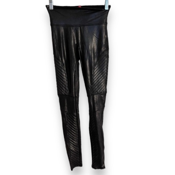 Spanx Faux Leather Legging, Black Moto - Picture 3 of 4